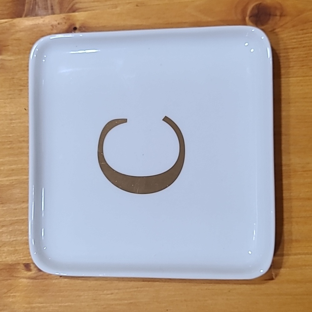NWT White Appetizer Plates Set of 4 with Initial "C"
